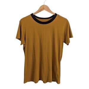 Big Bud Press Mustard Yellow Ringer Tee Black Trim Size Small